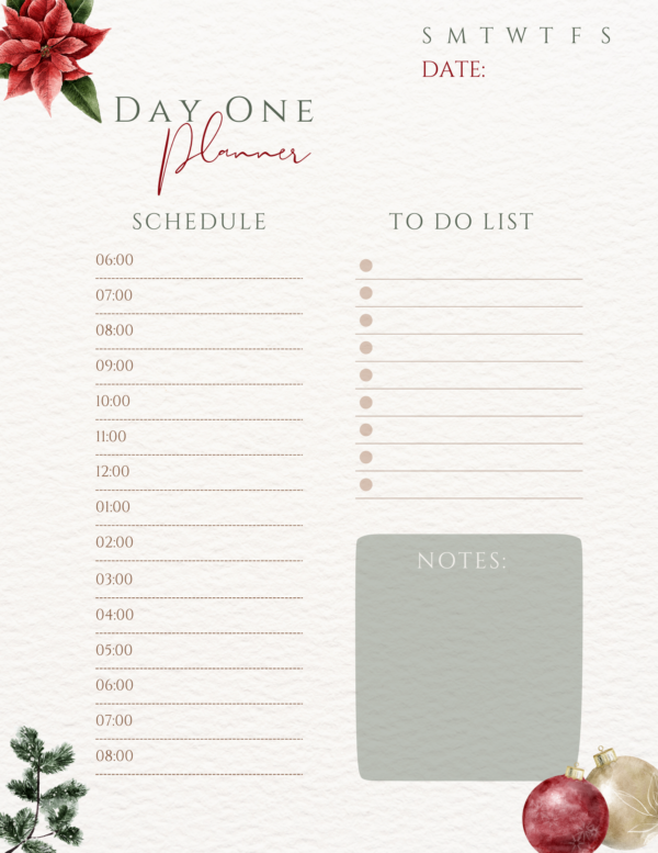 Advent planner page