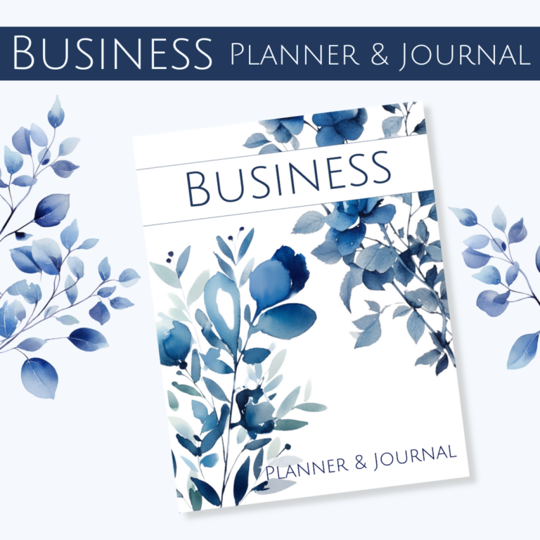 Business Planner and Journal - Blue Botanical Design