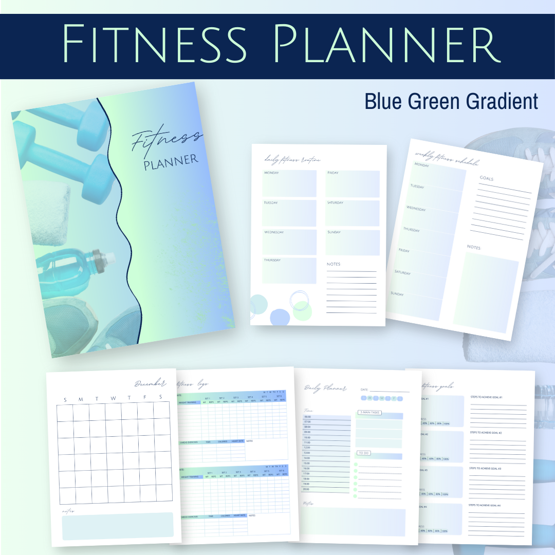 Fitness Planner (blue-green design) overview