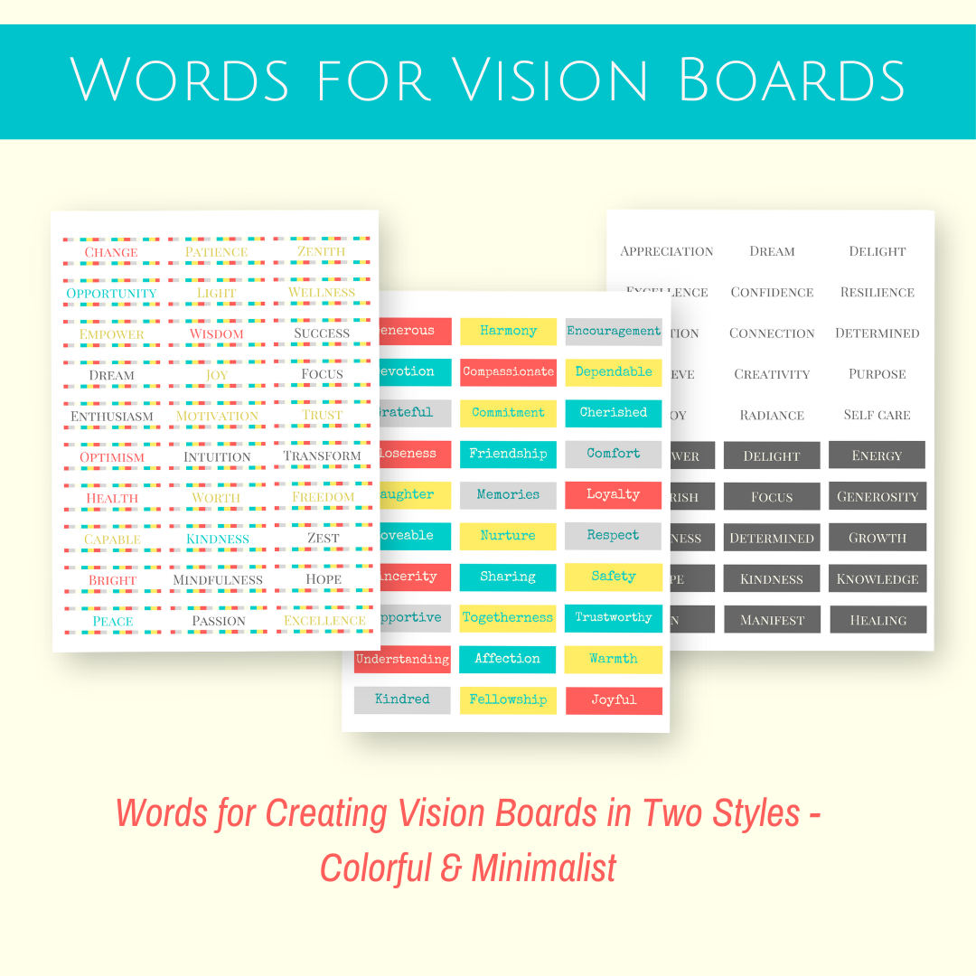 Words for Vision Boards